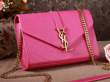 Load image into Gallery viewer, Yves Saint Laurent Small Monogramme Satchel Lipstick Fuchsia Grain Textured Matelasse Leather
