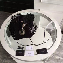 Load image into Gallery viewer, Yves Saint Laurent Anita Fringed Flat Bag In Black Suede Leather
