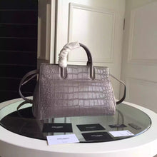 Load image into Gallery viewer, Yves Saint Laurent Small Rive Gauche Bag In Grey Crocodile Leather
