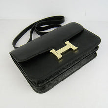 Load image into Gallery viewer, Hermes Calf Leather Message Bag H020 Black Golden
