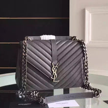 Load image into Gallery viewer, Yves Saint Laurent Medium Monogram College Bag in Anthracite Goatskin
