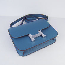 Load image into Gallery viewer, Hermes Constance Cowskin Leather Bag H017 blue silver
