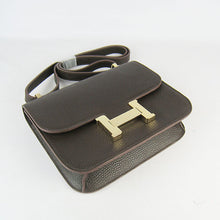 Load image into Gallery viewer, Hermes Constance Cowskin Leather Bag H017 dark coffee golden
