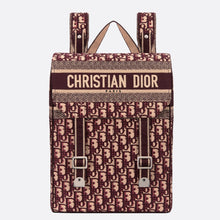 Load image into Gallery viewer, Dior Backpack In Burgundy Oblique Embroidered Canvas
