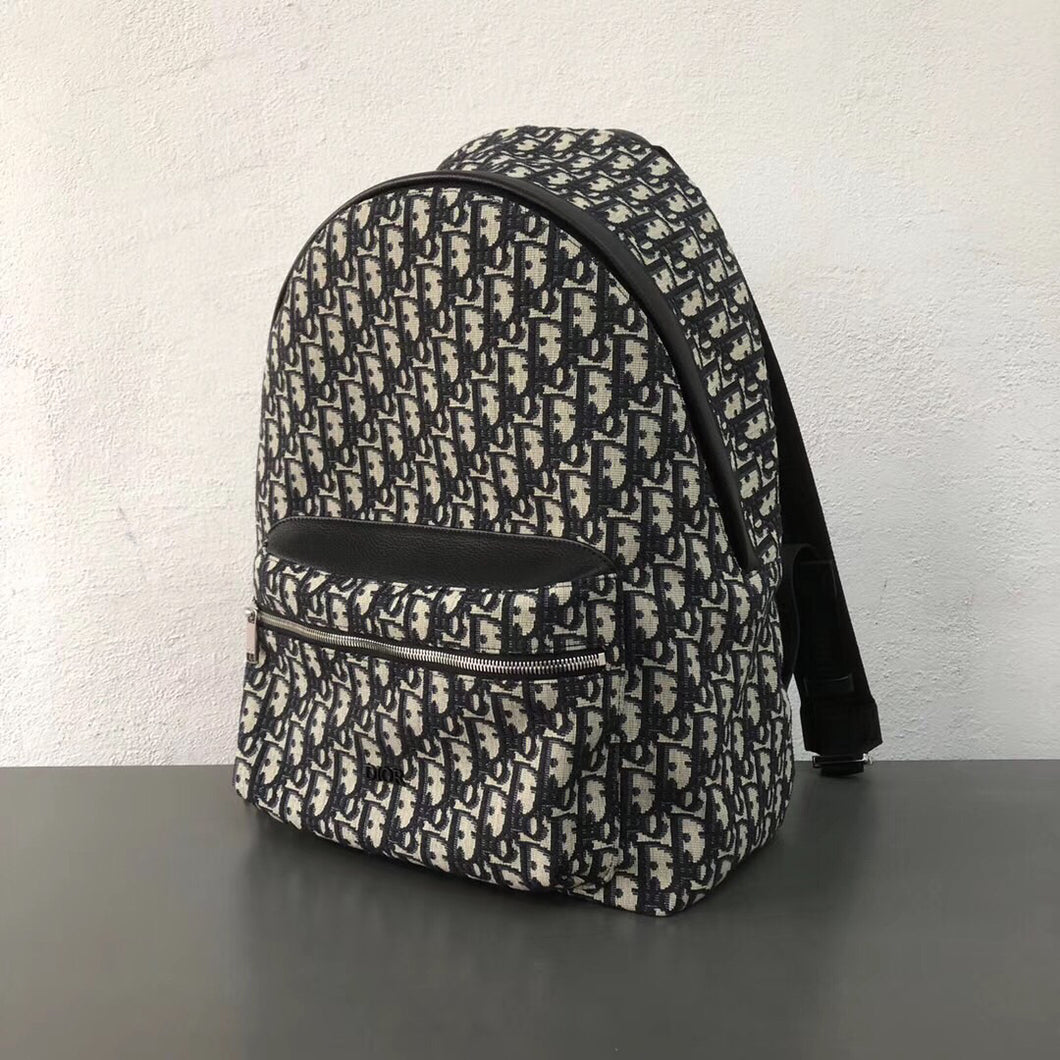 Dior Black Oblique Canvas Backpack