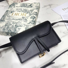 Load image into Gallery viewer, Dior Black Calfskin Saddle Belt Bag
