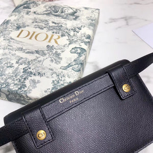 Dior Black Calfskin Saddle Belt Bag