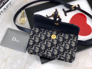 Dior Blue Oblique Saddle Belt Bag