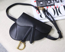 Load image into Gallery viewer, Dior Saddle Belt Bag In Black Smooth Calfskin
