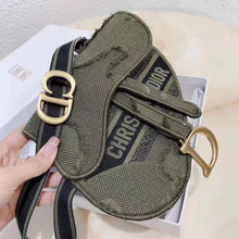 Load image into Gallery viewer, Dior Saddle Pouch Belt Bag In Green Camouflage Canvas
