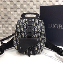 Load image into Gallery viewer, Dior Mini Saddle Backpack In Blue Oblique Jacquard
