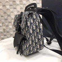 Load image into Gallery viewer, Dior Mini Saddle Backpack In Blue Oblique Jacquard
