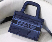 Load image into Gallery viewer, Dior Mini Book Tote Bag In Blue Camouflage Canvas
