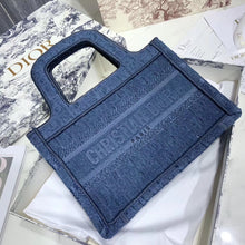 Load image into Gallery viewer, Dior Mini Book Tote Bag In Denim Blue Oblique Canvas
