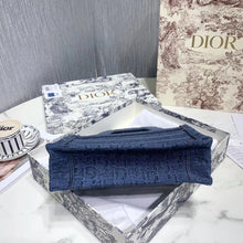 Load image into Gallery viewer, Dior Mini Book Tote Bag In Denim Blue Oblique Canvas
