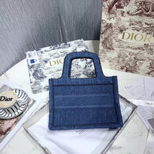 Load image into Gallery viewer, Dior Mini Book Tote Bag In Denim Blue Oblique Canvas
