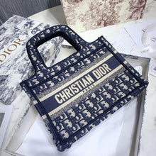 Load image into Gallery viewer, Dior Mini Book Tote Bag In Blue Oblique Canvas
