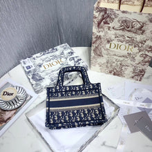 Load image into Gallery viewer, Dior Mini Book Tote Bag In Blue Oblique Canvas
