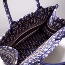 Load image into Gallery viewer, Dior Small Book Tote Bag In Blue Oblique Canvas
