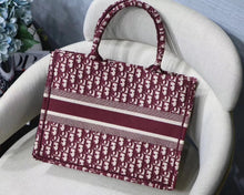 Load image into Gallery viewer, Dior Small Book Tote Bag In Bordeaux Oblique Canvas
