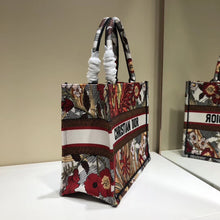 Load image into Gallery viewer, Dior Small Book Tote Bag In Red Phoenix Canvas
