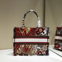 Load image into Gallery viewer, Dior Small Book Tote Bag In Red Phoenix Canvas
