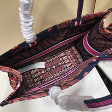 Load image into Gallery viewer, Dior Book Tote Bag In Fuchsia Animals Embroidered Canvas
