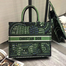 Load image into Gallery viewer, Dior Book Tote Dior Bag In Green Animals Embroidered Canvas
