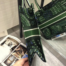 Load image into Gallery viewer, Dior Book Tote Dior Bag In Green Animals Embroidered Canvas
