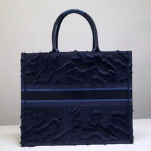 Load image into Gallery viewer, Dior Book Tote Bag In Blue Camouflage Embroidered Canvas
