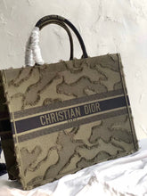 Load image into Gallery viewer, Dior Book Tote Bag In Green Camouflage Embroidered Canvas

