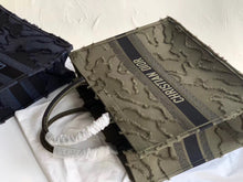 Load image into Gallery viewer, Dior Book Tote Bag In Green Camouflage Embroidered Canvas
