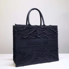 Load image into Gallery viewer, Dior Book Tote Bag In Black Camouflage Embroidered Canvas
