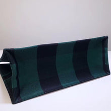 Load image into Gallery viewer, Dior Book Tote Bag In Green/Black Check Embroidered Canvas
