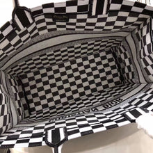 Load image into Gallery viewer, Dior Embroidered Book Tote In Checkered Canvas
