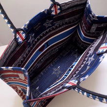 Load image into Gallery viewer, Dior Book Tote Bag In American Flag Embroidered Canvas
