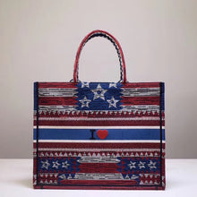 Load image into Gallery viewer, Dior Book Tote Bag In American Flag Embroidered Canvas
