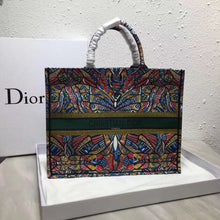Load image into Gallery viewer, Dior Butterfly Book Tote In Multicolor Embroidered Canvas
