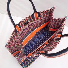 Load image into Gallery viewer, Dior Book Tote In Multi-coloured Embroidered Canvas
