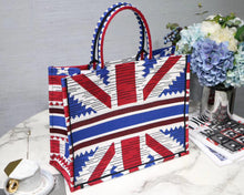 Load image into Gallery viewer, Dior Book Tote Bag In French Flag Embroidered Canvas
