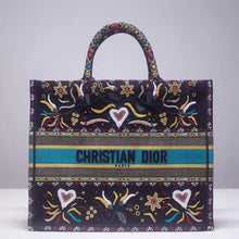 Load image into Gallery viewer, Dior Flowers And Hearts Book Tote In Multicolor Canvas
