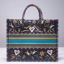 Load image into Gallery viewer, Dior Flowers And Hearts Book Tote In Multicolor Canvas
