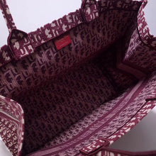 Load image into Gallery viewer, Dior Book Tote Bag In Bordeaux Oblique Embroidered Canvas

