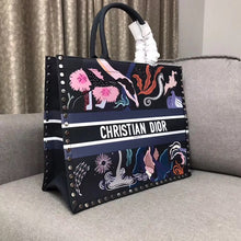 Load image into Gallery viewer, Dior Book Tote In Multicolor Water Element Hand-painted
