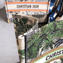 Load image into Gallery viewer, Dior Book Tote Bag In Green Toile De Jouy Tropicalia
