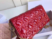 Load image into Gallery viewer, Dior Lady Dior Clutch With Chain In Red Patent Calfskin
