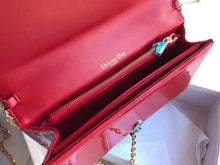 Load image into Gallery viewer, Dior Lady Dior Clutch With Chain In Red Patent Calfskin
