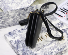 Load image into Gallery viewer, Dior Saddle Trio Pouch With Strap In Black Calfskin
