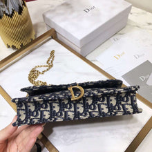 Load image into Gallery viewer, Dior Blue Oblique Saddle Chain Clutch
