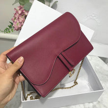 Load image into Gallery viewer, Dior Bordeaux Calskin Saddle Chain Clutch
